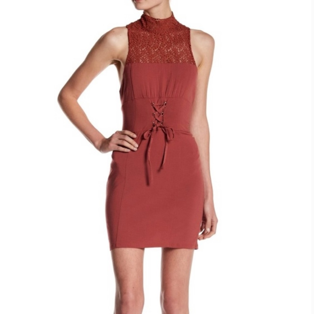 Free People High Society Bodycon Lace Corset Dress